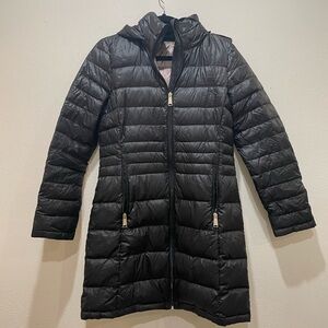 Long black down puffer